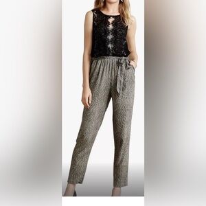 Anthropologie Elevenses Sleeveless Lace Top Jumpsuit